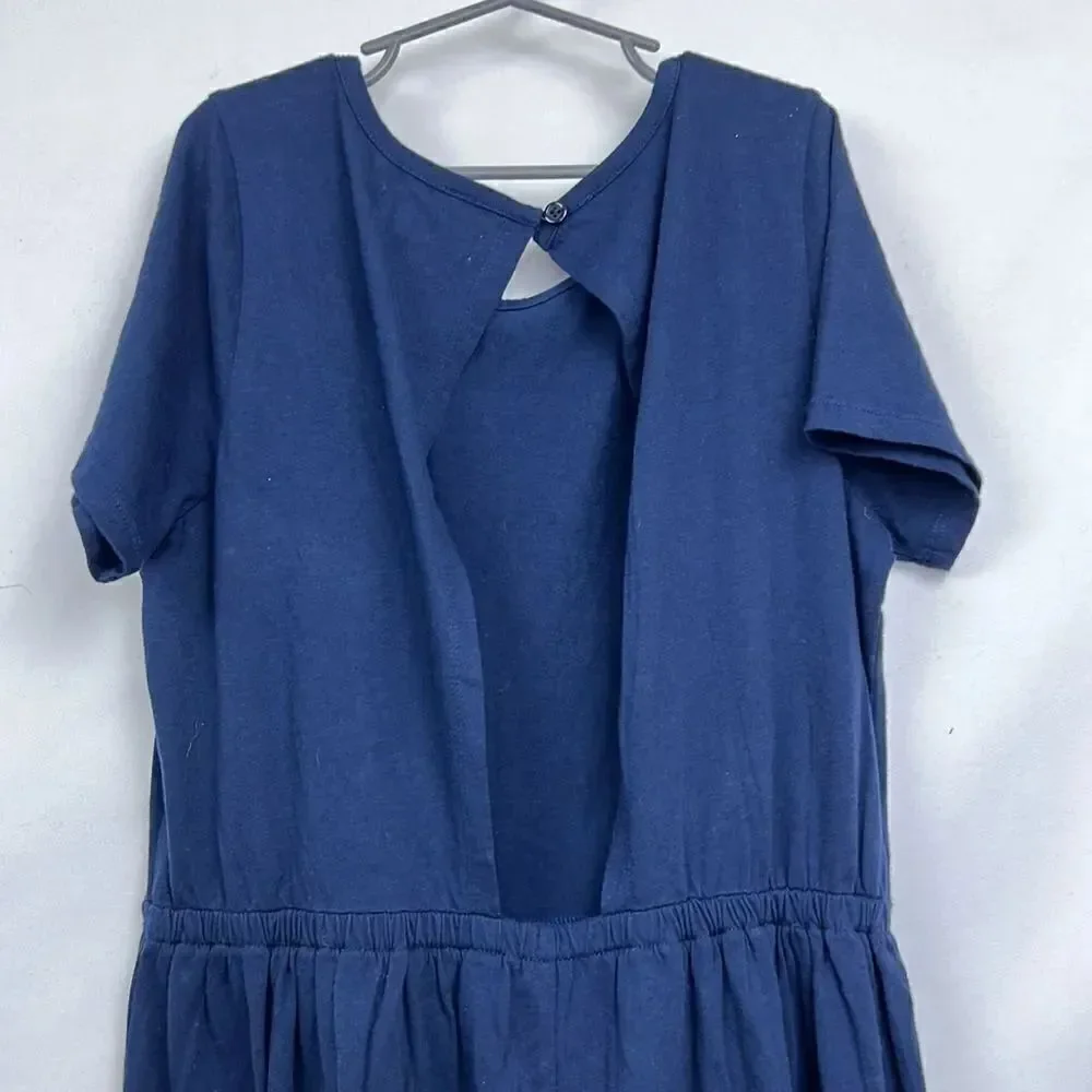 Melrose and Market Navy Open back knit girls romper size xl (14/16) EUC